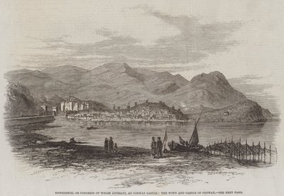 Eisteddfod, o Congresso dei Letterati Gallesi, al Castello di Conway, la Città e il Castello di Conway da English School
