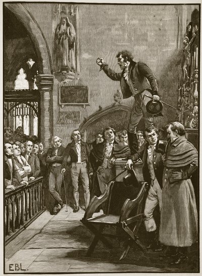 Riunione elettorale in Irlanda, 1825, illustrazione da Cassells Illustrated History of England da English School