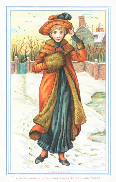 Signora Elegante nella neve, Cartolina di Natale da English School