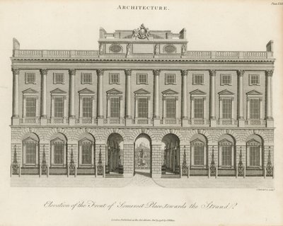 Elevazione del fronte di Somerset Place da English School