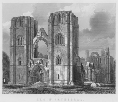 Cattedrale di Elgin (incisione) da English School