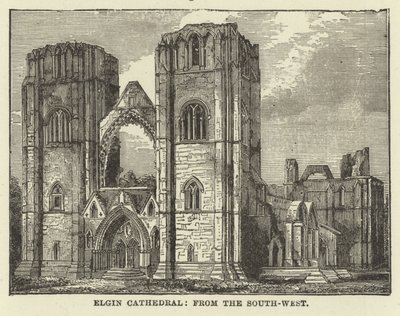 Cattedrale di Elgin, da sud-ovest da English School