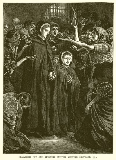 Elizabeth Fry e Hannah Buxton visitano Newgate, 1813 da English School