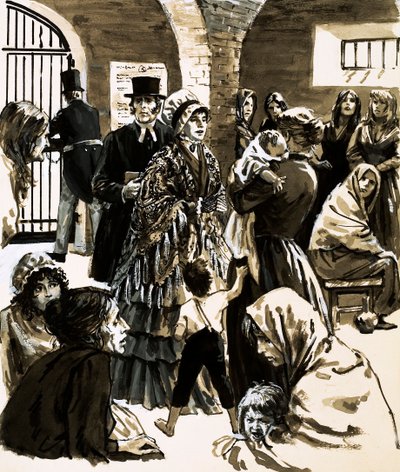 Elizabeth Fry divenne una sostenitrice della riforma carceraria dopo aver visitato la prigione di Newgate da English School