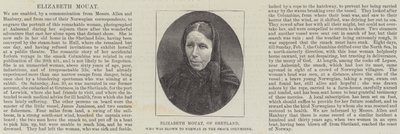 Elizabeth Mouat, delle Shetland, portata in Norvegia sulla Smack Columbine da English School