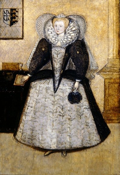 Ritratto elisabettiano di una giovane sposata Mrs. Golbourne, nata Fleetwood da English School