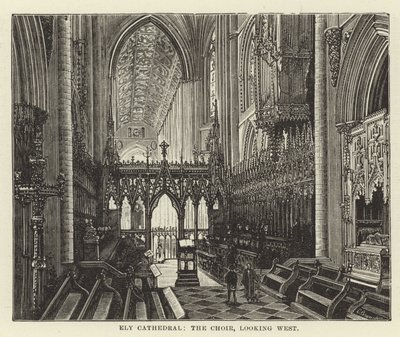 Cattedrale di Ely, il coro, vista verso ovest da English School