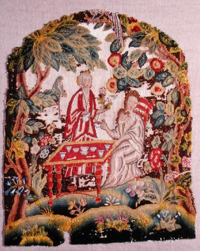 Sedia ricamata, c.1700 da English School