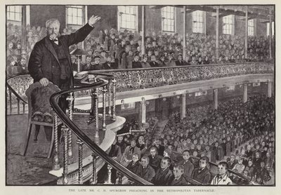 Il Predicatore Battista Particolare Inglese Charles Haddon Spurgeon che Predica al Metropolitan Tabernacle, Londra da English School