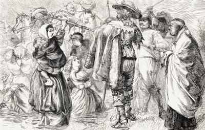 Protestanti inglesi annegati dai cattolici irlandesi durante la Ribellione irlandese del 1641, c.1865 da English School