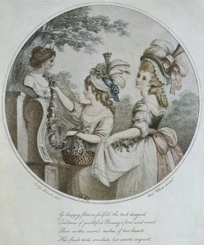 Acconciature inglesi, incisa da Charles White (incisione a colori) da English School