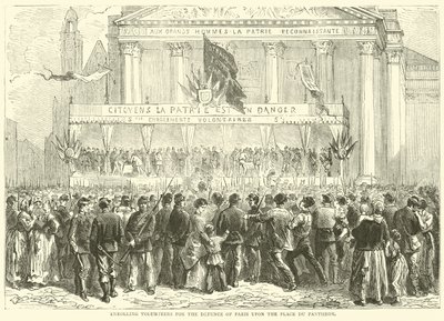 Arruolamento di volontari per la difesa di Parigi in Place du Pantheon da English School