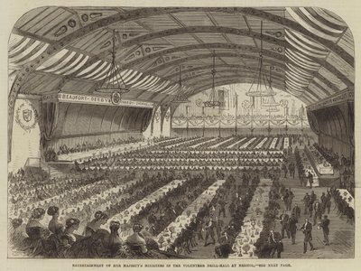 Intrattenimento dei Ministri di Sua Maestà nella Drill-Hall dei Volontari a Bristol (incisione) da English School