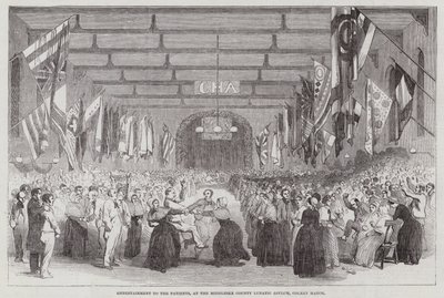 Intrattenimento per i pazienti, al Middlesex County Lunatic Asylum, Colney Hatch da English School