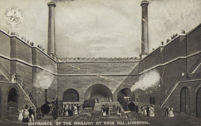 Ingresso della ferrovia a Edge Hill, Liverpool da English School