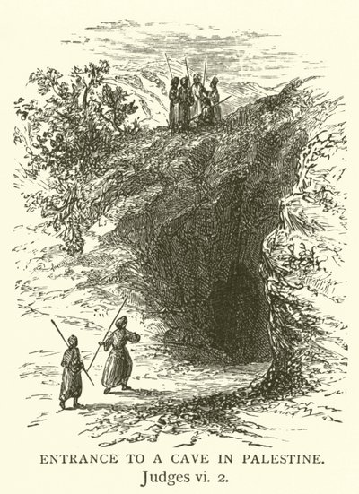 Ingresso a una grotta in Palestina, Giudici, vi, 2 (incisione) da English School