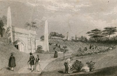 Ingresso alle Catacombe, Cimitero di Highgate, Londra da English School
