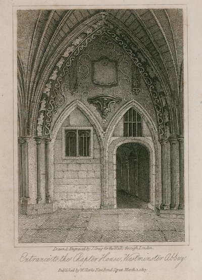 Ingresso alla Sala Capitolare, Abbazia di Westminster, Londra da English School