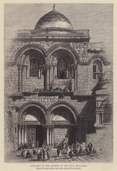 Ingresso alla Chiesa del Santo Sepolcro (incisione) da English School