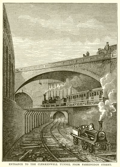 Ingresso al tunnel di Clerkenwell da Farringdon Street da English School