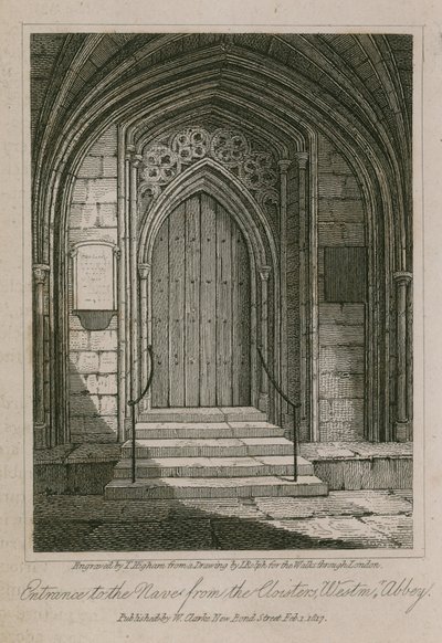 Ingresso alla Navata dai Chiostri, Abbazia di Westminster, Londra da English School