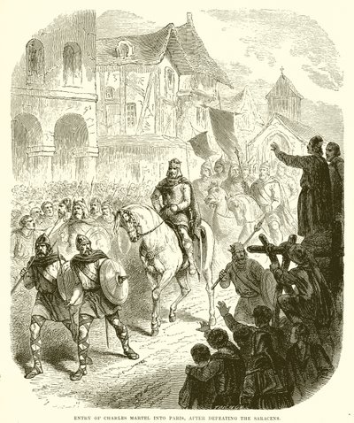 Ingresso di Carlo Martello a Parigi, dopo aver sconfitto i Saraceni da English School