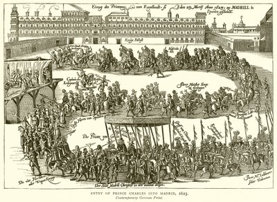 Ingresso del Principe Carlo a Madrid, 1623 da English School