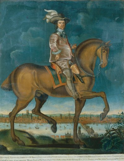 Ritratto equestre di Oliver Cromwell da English School