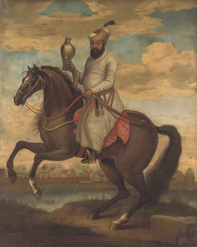 Ritratto equestre di un nobile indiano da English School