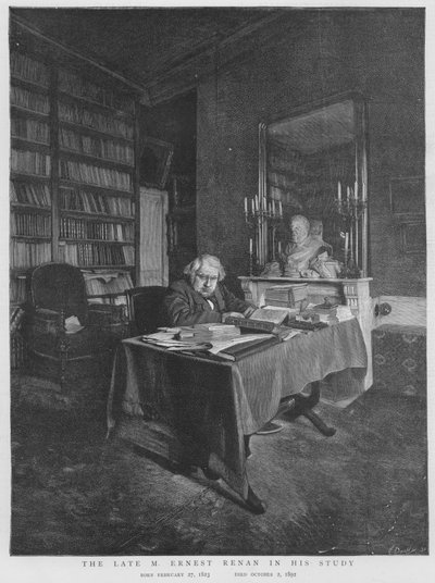 Ernest Renan, filosofo e storico delle religioni francese, nel suo studio da English School