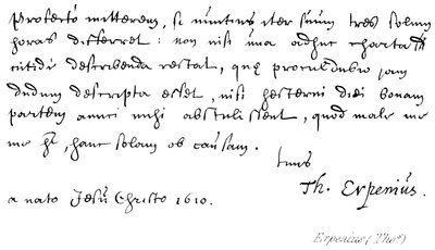 Erpenius (Thos) da English School