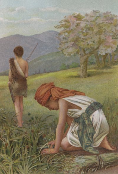 Esaù e Giacobbe (cromolitografia) da English School
