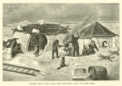 Igloo eschimesi, vicino a Capo Herschel, Terra di Re Guglielmo da English School