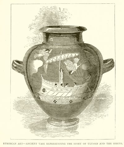 Arte etrusca - Antico vaso che rappresenta la storia di Ulisse e le Sirene da English School