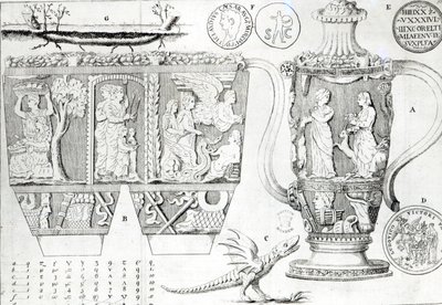 Vaso etrusco e disegni da English School