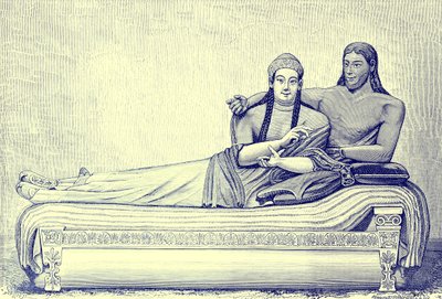 Tomba etrusca, illustrazione da History of Rome di Victor Duruy, pubblicato nel 1884 da English School