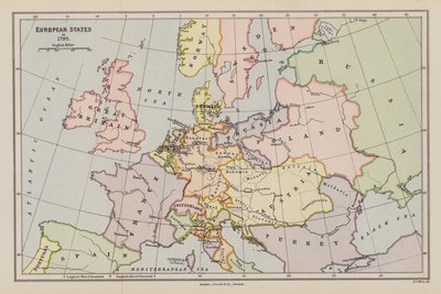 Stati europei nel 1792 da English School