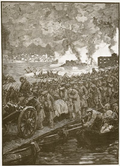 Evacuazione di Sebastopoli, illustrazione da Cassells Illustrated History of England da English School