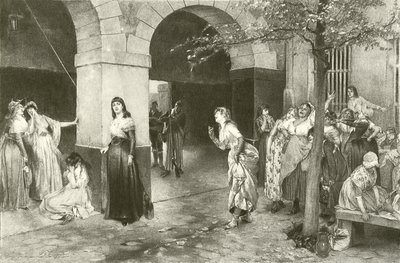 Evariste Carpentier Mme Roland nella prigione di Ste Pelagie (incisione) da English School