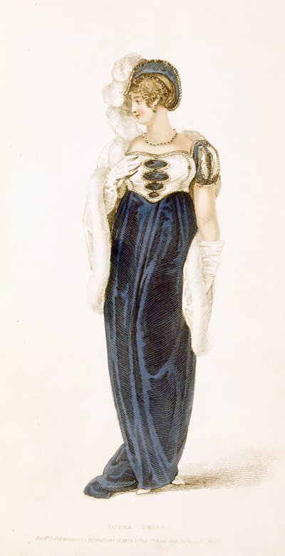 Abito da sera, tavola di moda da Ackermanns Repository of Arts da English School