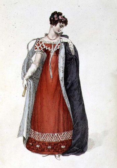 Abito da sera o abito da ballo, tavola di moda da Ackermann