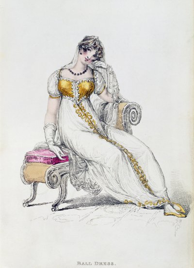 Abito da sera o da sposa, tavola di moda da Ackermann