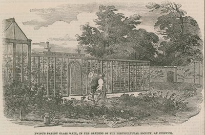 Il Muro di Vetro Brevettato di Ewing nei giardini della Società Orticola a Chiswick da English School