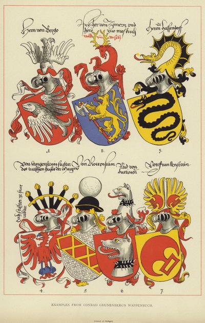 Esempi dal Wappenbuch di Conrad Grunenberg da English School