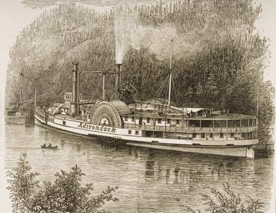 Battello a vapore sul fiume Hudson, c.1870, da 