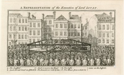 Esecuzione di Lord Lovat (incisione) da English School
