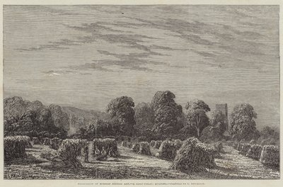 Esposizione di arte britannica moderna, un campo di grano, sera da English School