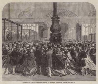 Esposizione dei Regali di Nozze Reali al Museo di South Kensington (incisione) da English School