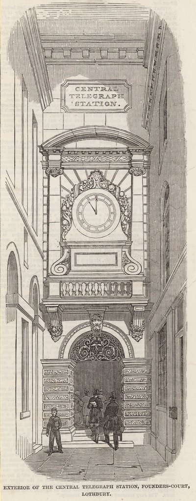 Esterno della Stazione Centrale del Telegrafo, Pounders Court, Lothbury da English School