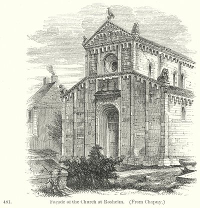 Facciata della chiesa di Rosheim (incisione) da English School